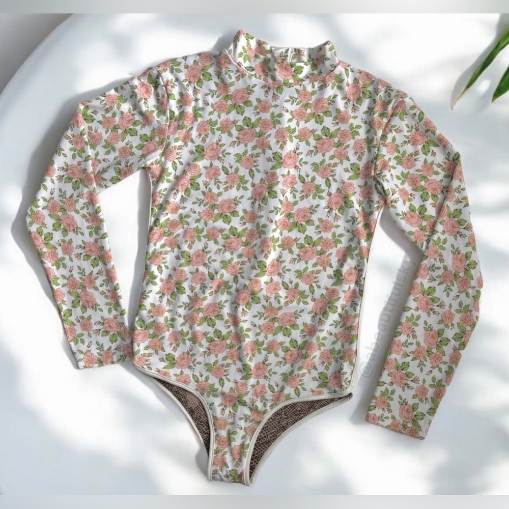 ACACIA EHUKAI PIPED FULL PIECE ONE PIECE RASHGUARD SIZE: 2X COLOR: ROSIE